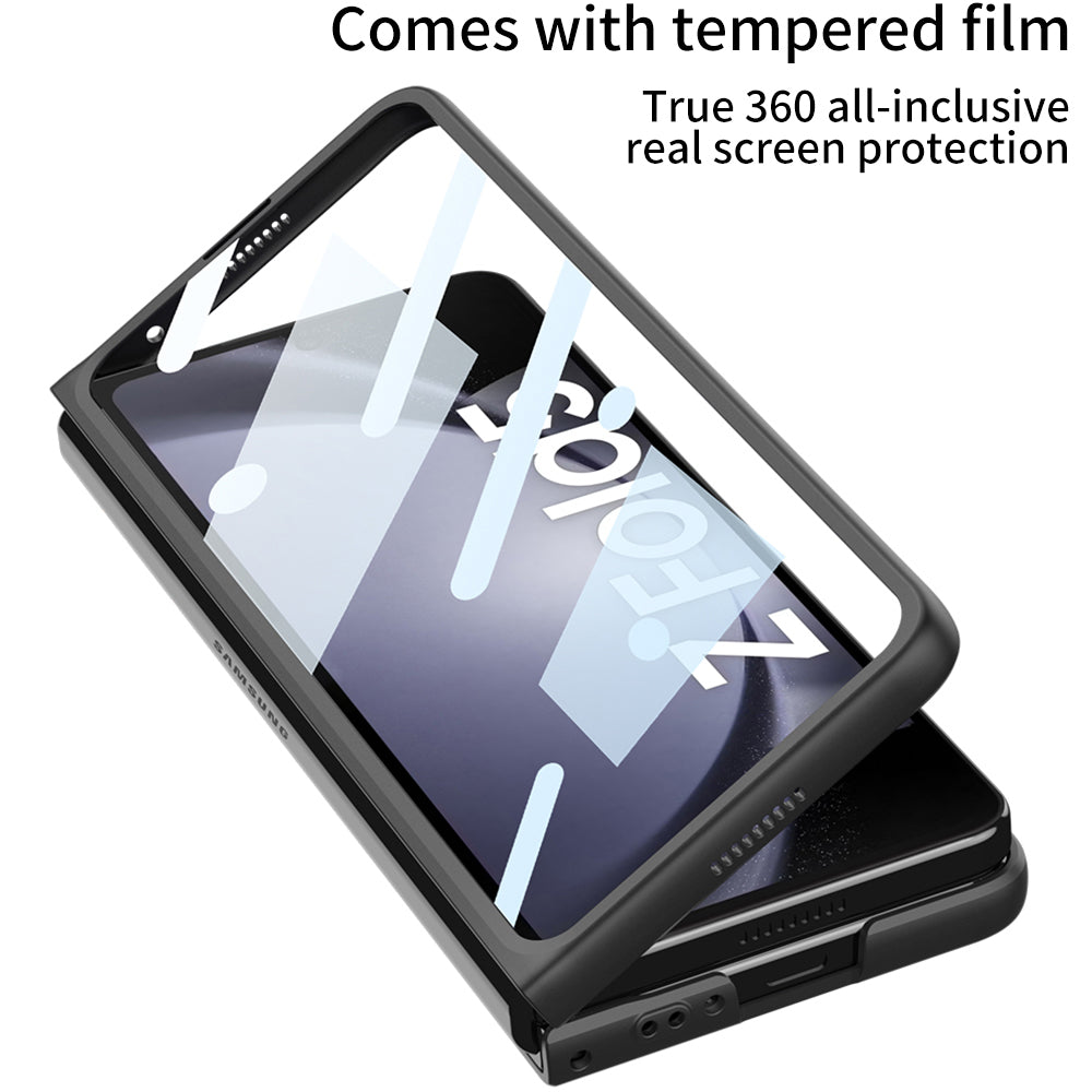 GKK Anti-Drop Telefoncover til Samsung Galaxy Z Fold5 5G Hard PC PU Slankt telefoncover med hærdet glasfilm GKK Anti-Drop Telefoncover til Samsung Galaxy Z Fold5 5G Hard PC PU Slankt telefoncover med hærdet glasfilm